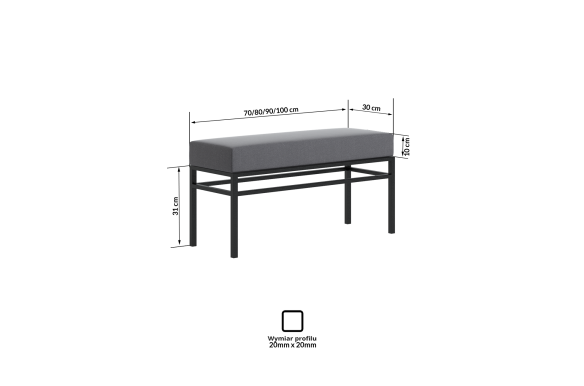 Nowoczesna ławka Frida z siedziskiem beżowym 2