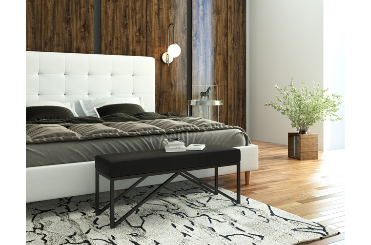 Nowoczesna ławka Ina z welwetowym siedziskiem...