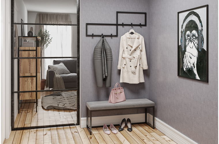 Stalowa ławka Larsa z tapicerowanym siedziskiem...