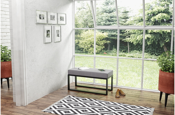 Ławka Owen, loftowe siedzisko beżowe