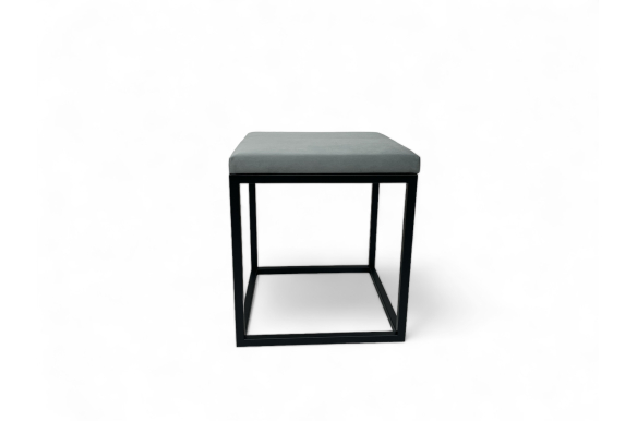 Stołek Mili 40x40x45cm- siedzisko welwet 14 (popiel), stelaż czarny mat, wysyłka 24h