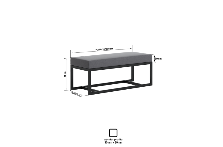 Loftowa ławka pikowana Tova do przedpokoju