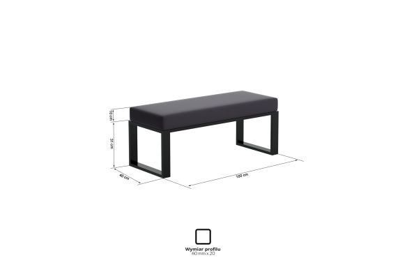 Nowoczesna pikowana ławka Dalton