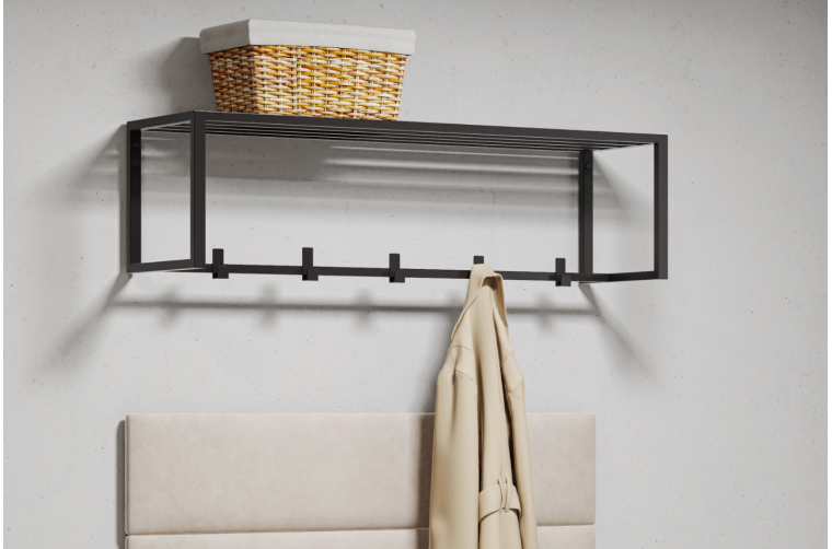 Wieszak ścienny Bard z półką na czapki