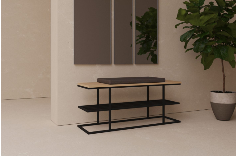 Dębowe siedzisko Emma z półką na buty