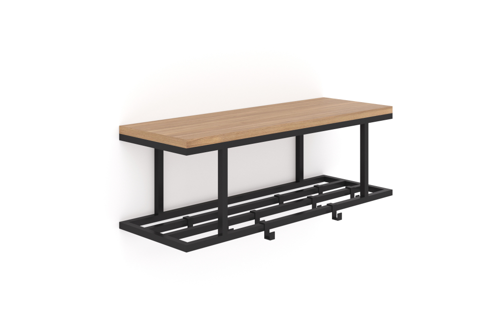 Stalowy wieszak ścienny Kari z półką