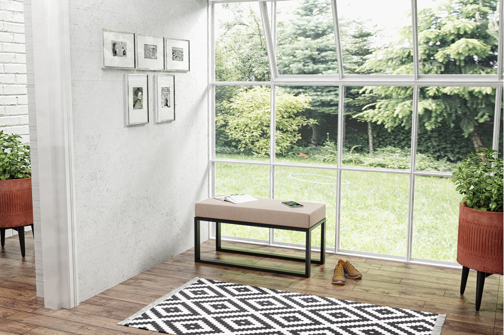 Ławka Owen, loftowe siedzisko do przedpokoju 100cm