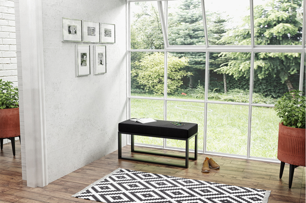 Ławka Owen, loftowe siedzisko do przedpokoju 90cm