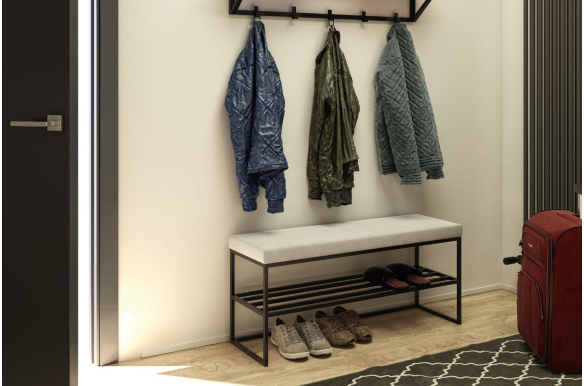 Ławka Geri z półką na buty 90 cm