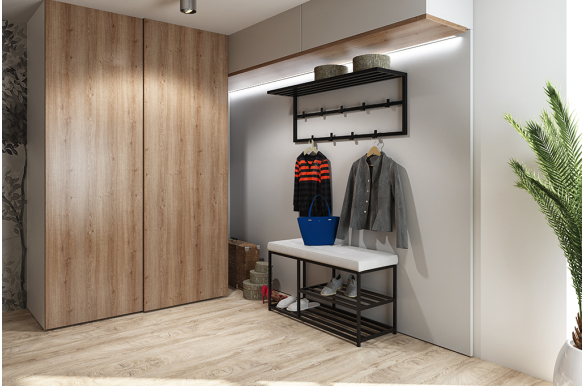 Ławka Livi z półkami na buty 90cm