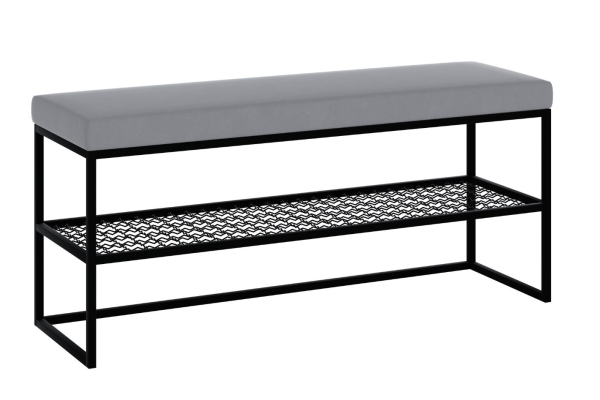 Ławka Geri z siatką z półką na buty 90 cm