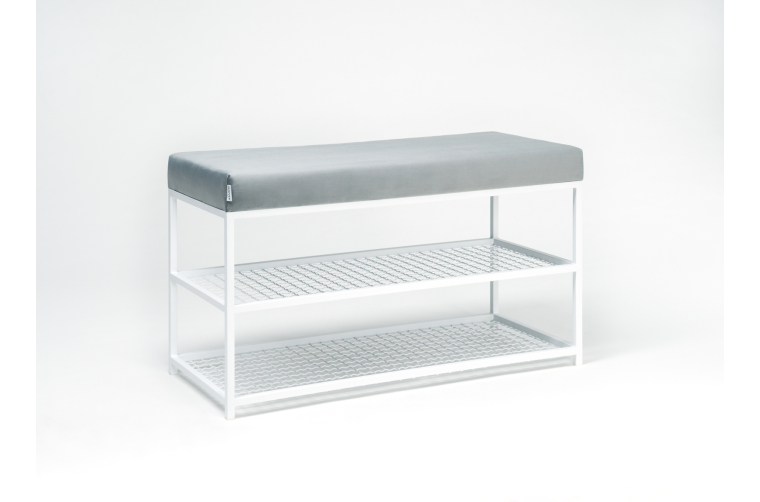 Industrialna ławka Asa z półkami na buty 60 cm