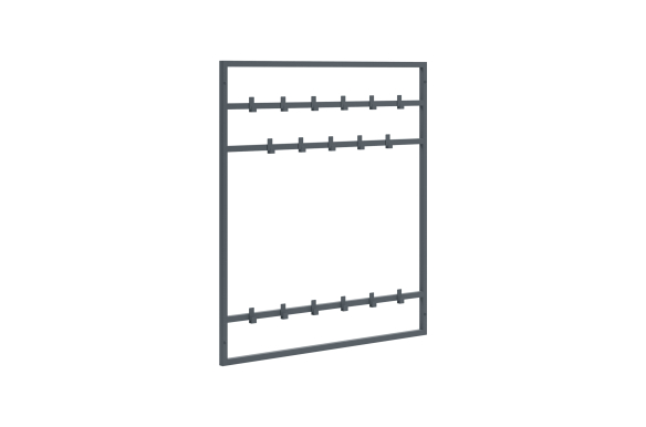 Industrialny wieszak Halvard z trzema poziomami 70cm