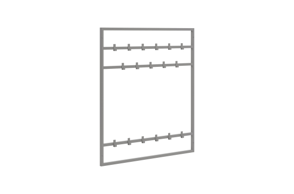 Industrialny wieszak Halvard z trzema poziomami 70cm