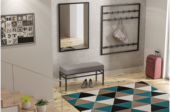 Industrialny wieszak Halvard z trzema poziomami 90cm