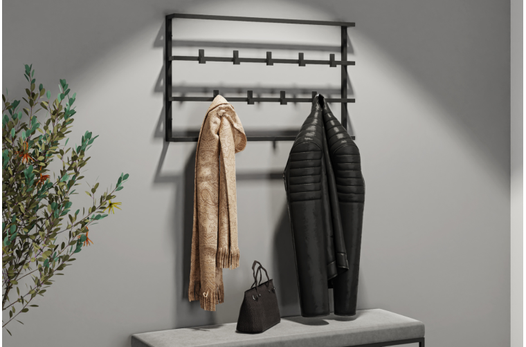 Stalowy wieszak ścienny Bui 100cm