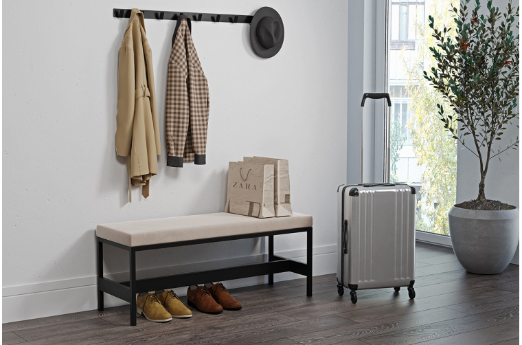 Prosty metalowy wieszak na ubrania Olaf 100 cm