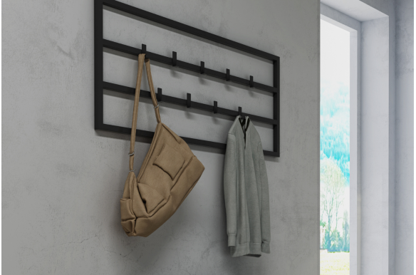 Industrialny wieszak na ścianę Hakki 70cm