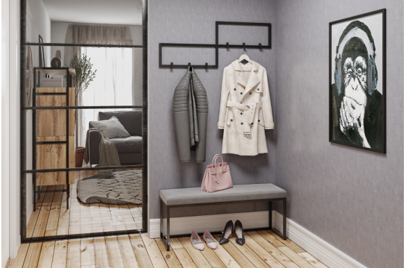 Industrialny wieszak na kurtki Endi 70cm