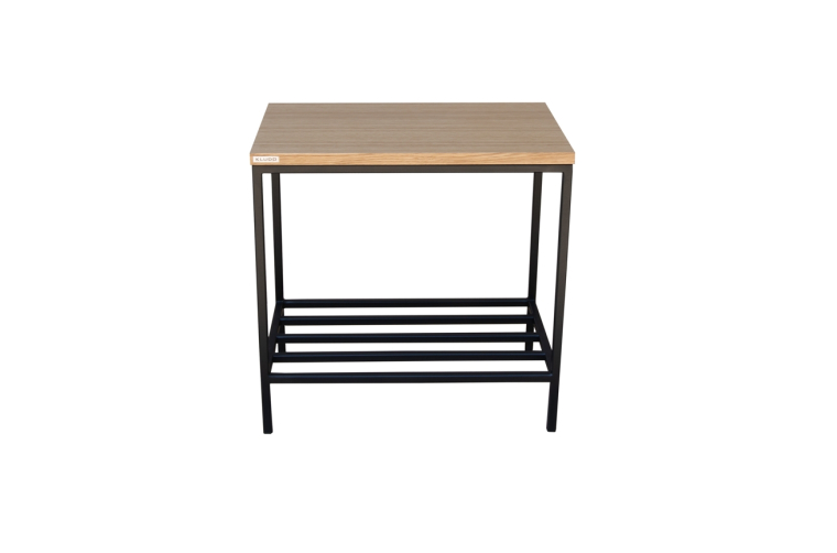 Industrialny stolik nocny Axel ze stalową półką