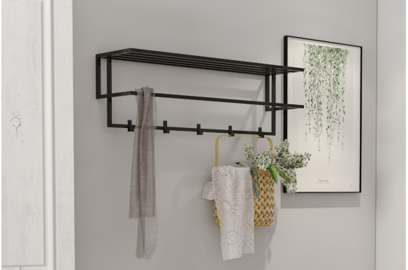 Wieszak ścienny Gorm z półką 90 cm