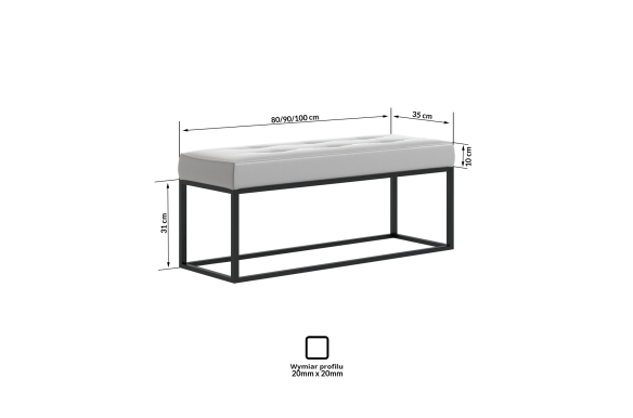 Siedzisko skórzane, ławka Airy