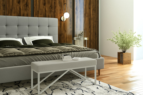 Nowoczesna ławka Ina 70x30x41h - siedzisko welwet 14(popiel), stelaż szary mat - wysyłka 24h