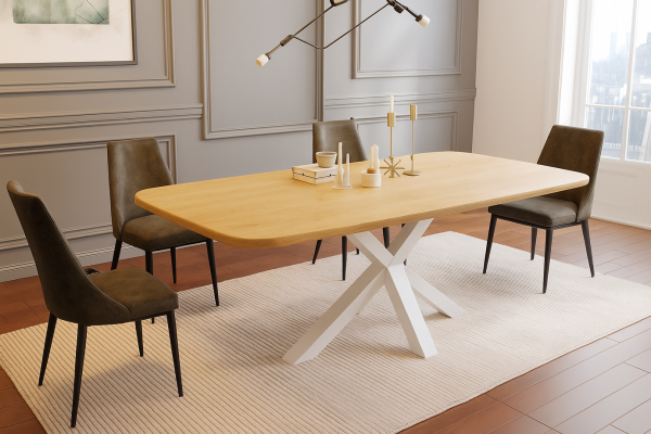 Stół z zaokrąglonym blatem do jadalni  Hako