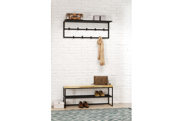 Industrialny wieszak ścienny Haral- z półką na czapki 60cm