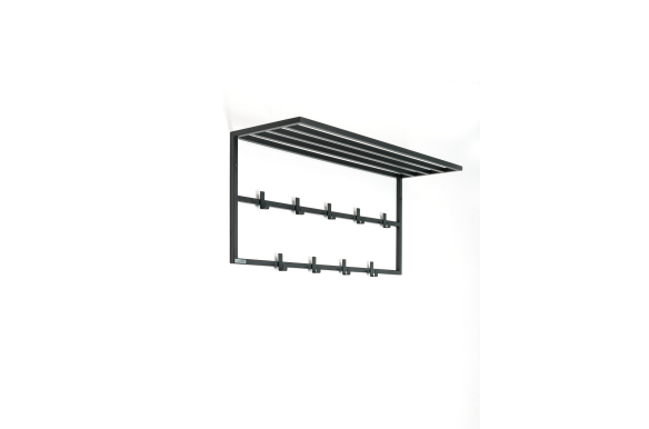 Industrialny wieszak ścienny Haral- z półką na czapki 80cm