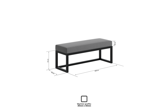 Ławka Caren 80x35x46h- welwet 28, stelaż czarny mat, wysyłka 24h