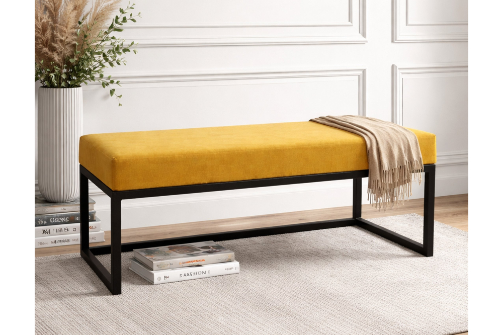 Ławka Caren 90x30x41- welwet 07(musztardowy),...