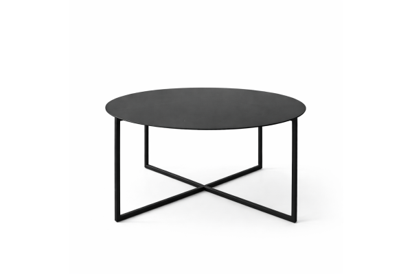 Stolik kawowy metalowy ZEN – okrągły stolik do salonu, stalowy stolik loftowy ręcznie wykonany