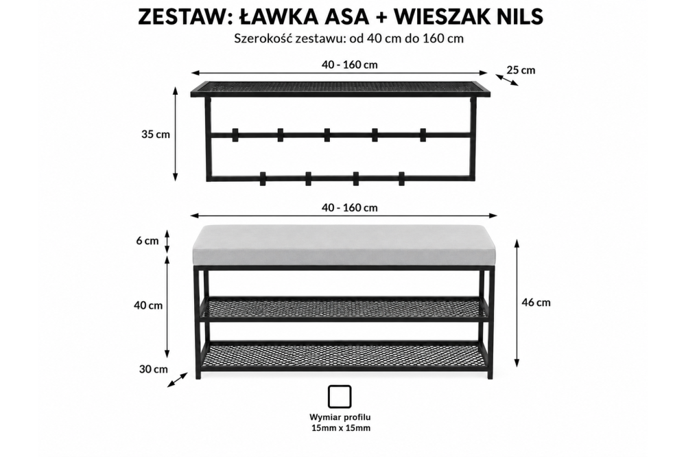 Zestaw przedpokojowy ASA NILS – ławka...