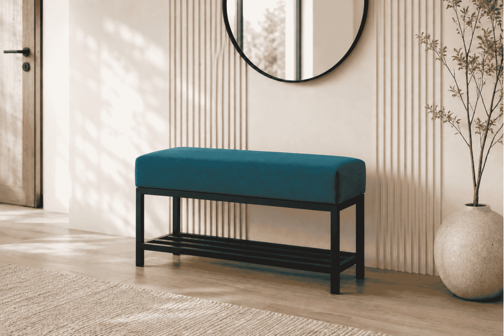 Ławka Isa 70x30x41 - welwet lux 10(turkus),...
