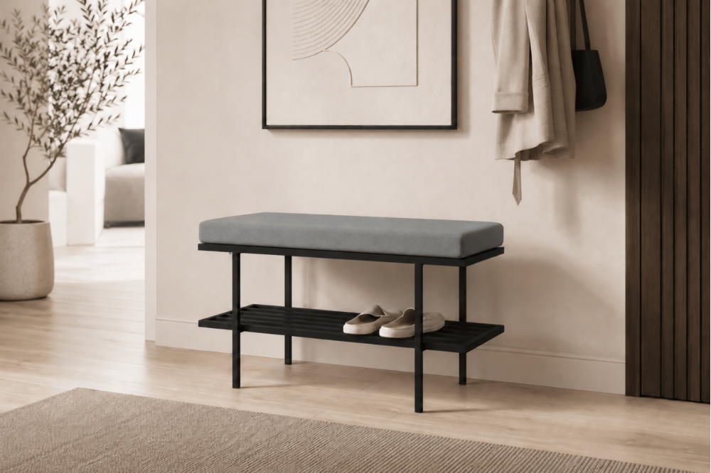 Ławka Sofia z półką na buty 70x35x45cm- welwet...