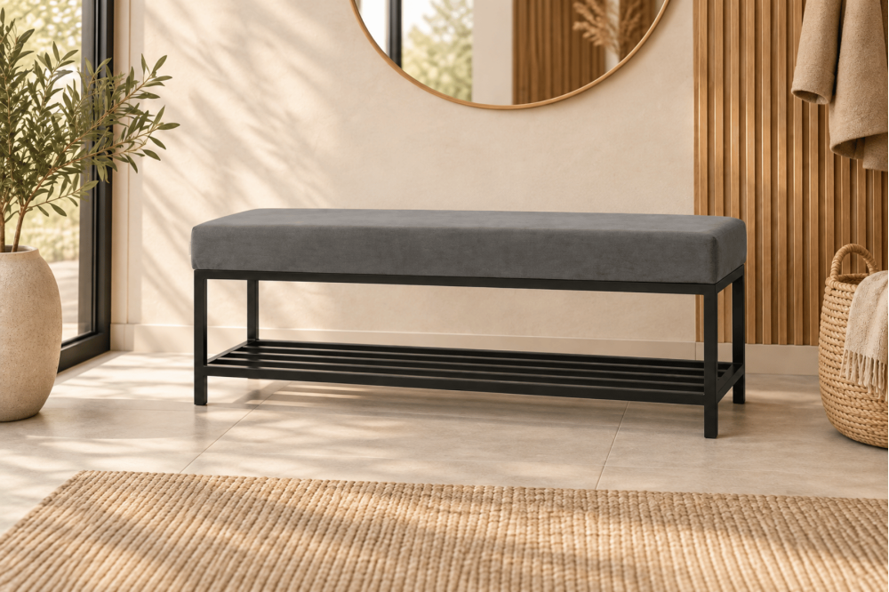 Ławka Isa 85x35x41 - welwet lux 15(grafit),...
