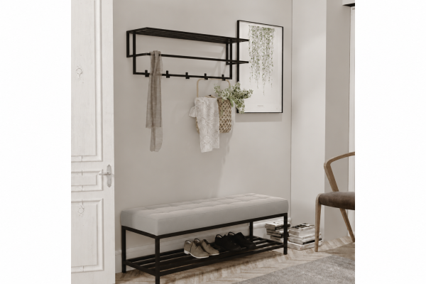Ławka Isa pikowana 100x40x41 - welwet lux 13(srebrny),...