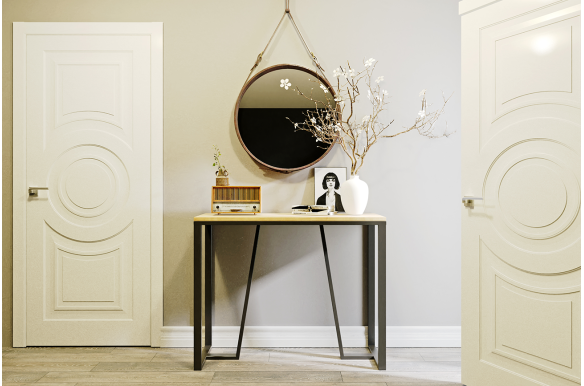 Konsola Tonna, industrialny stolik przyścienny