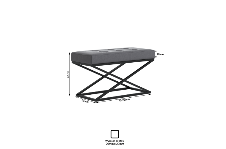 Nowoczesna ławka Tofa, industrialny taboret...