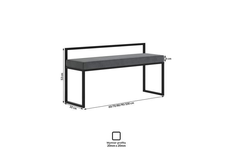 Tapicerowana ławka Judit z oparciem