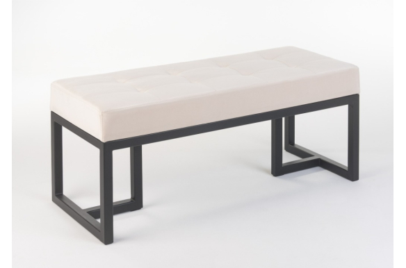 Ławka Ellyn 100x40x41cm- siedzisko welwet 02 (jasny beż), stelaż czarny mat, wysyłka 24h