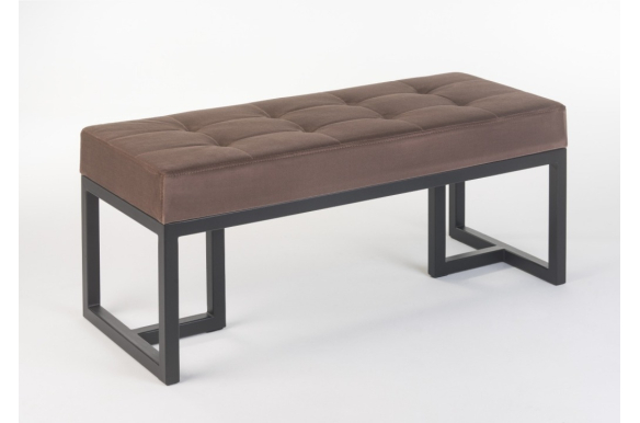 Ławka Ellyn 100x40x41cm- siedzisko welwet 05 (brąz), stelaż czarny mat, wysyłka 24h